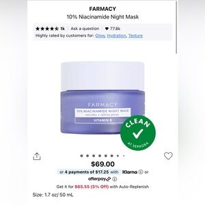 Farmacy | 10% Niacinamide Night Mask | 50ml